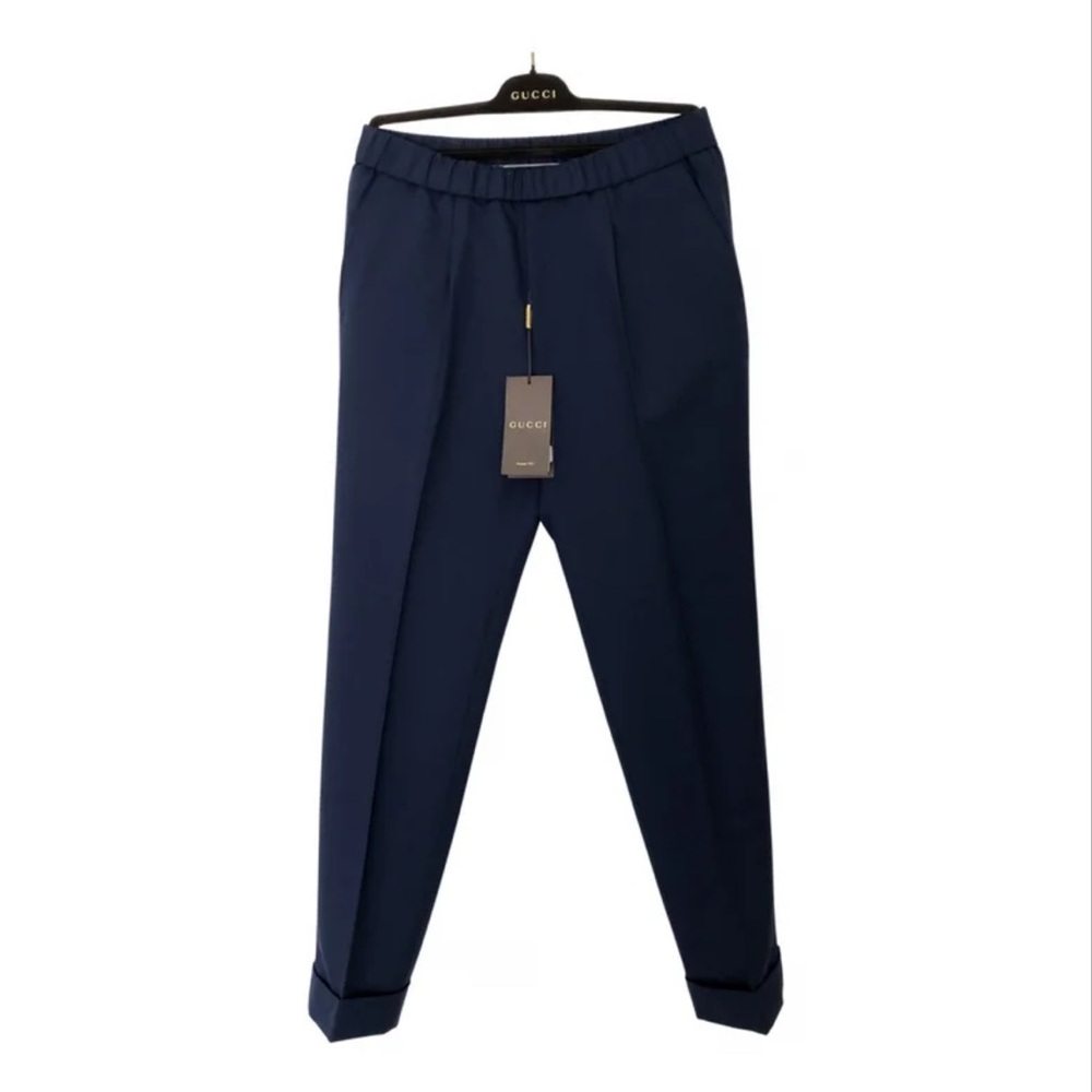 Gucci Blue Dress Pants with Tapered Fit